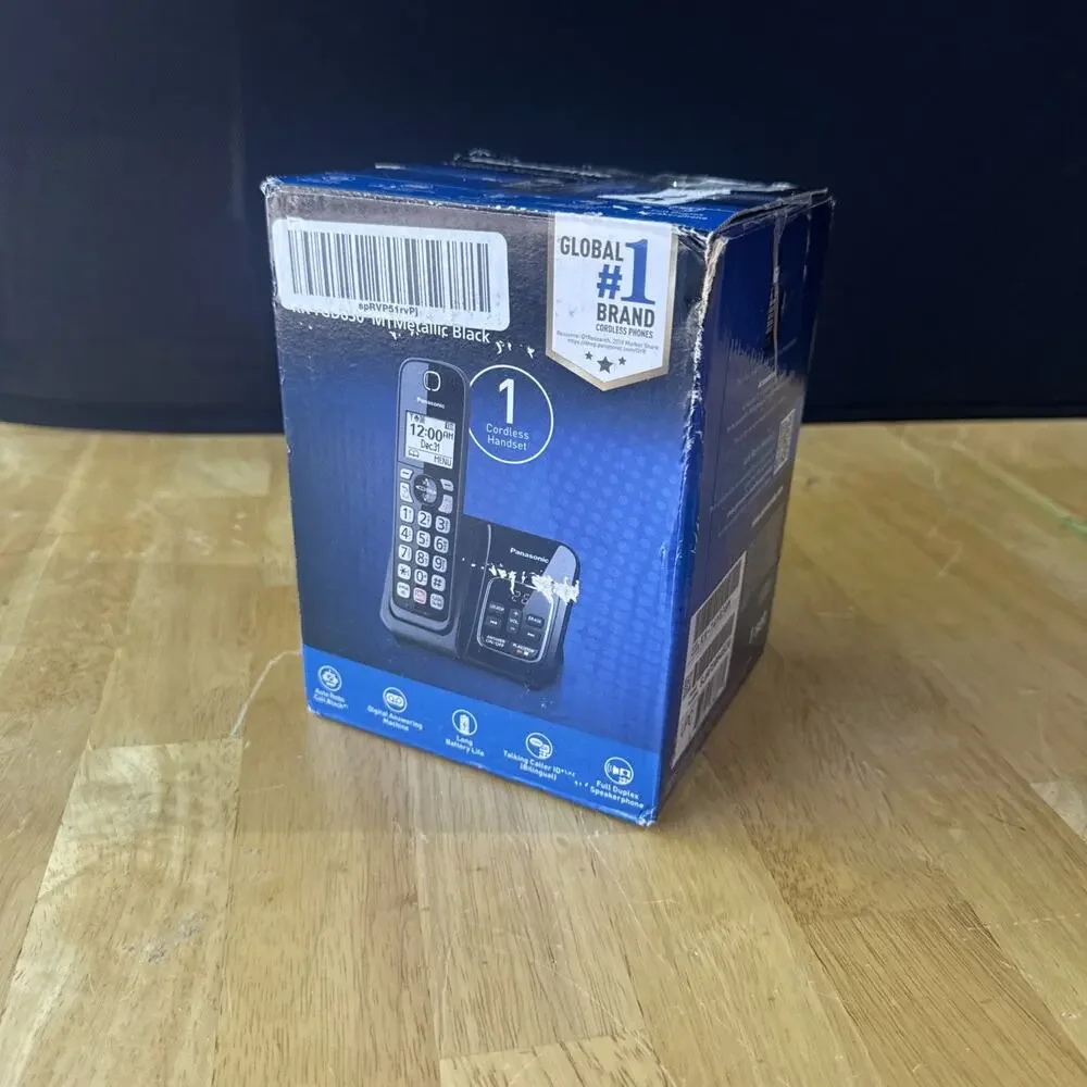 Panasonic Cordless Phone Answering Machine Expandable Call Block 1-Handset Black